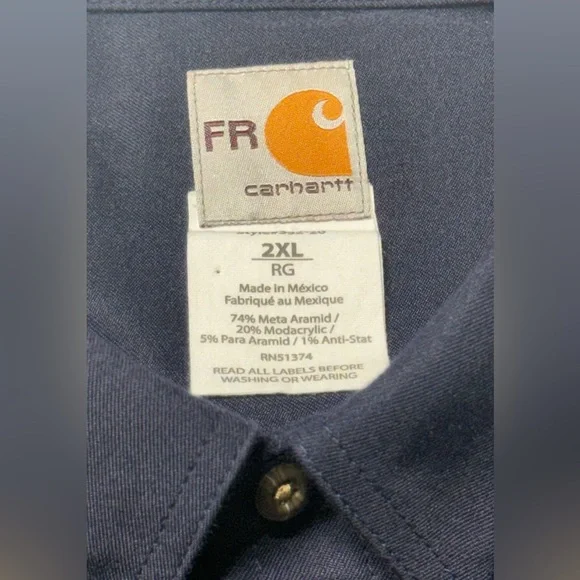 Carhartt Flame-Resistant L/S Twill Shirt with Pocket Flaps 2XL - Picture 3 of 8